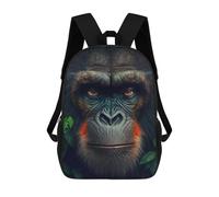 sinyumoney Gorilla Kids' Book Bag 3D Printing School Bag Boys And Girls Cool Knapsack Casual Back Bag for School Students 17inch