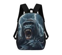sinyumoney Gorilla Lightning Backpack School Bag Rucksack for Girls Boys Backpacks Large Capacity Kids Back Pack Lightweight School Bags for Children Students 17inch