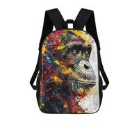 sinyumoney Gorilla Pop Art Print Backpack School Bag Work Laptop Backpack Rucksack Bag for Boys/Girls/Teenagers 17inch