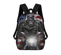 sinyumoney Gorilla Riding Motorcycle School Backpack Water Resistant Computer Rucksack for Campus Outdoor Travel Sports 17inch