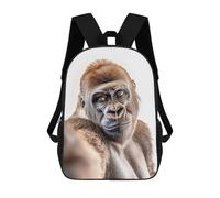 sinyumoney Gorilla Selfie Children's Backpack, 3D Printed School Backpack, Backpack for Boys Girls, Adjustable School Bag for Primary School 17inch