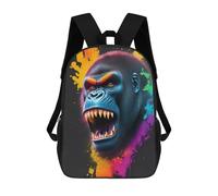 sinyumoney Gorilla Splash Art School Bags Large Lightweight Casual Backpack for Camping Outdoor Adventures And Daily Travel 17inch