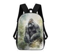 sinyumoney Gorilla Watercolor Painting Children's Backpacks School Backpack 3D Printed for Kids Travel Rucksacks Book Bags Kids 17inch School Bag