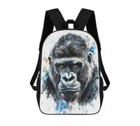 sinyumoney Gorilla Watercolor Portrait Backpack School Bag Lightweight Airport College Students Back Pack for Men/Women 17inch