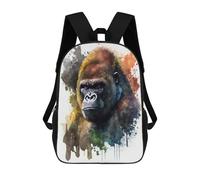sinyumoney Gorilla Watercolor School Backpack for Girls Backpack Water Repellent Casual Daypack Lightweight Rucksack Boy Girl School Backpack 17inch