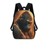sinyumoney Gorilla with Headphones School Bags Daypacks Business Backpack Water Resistant Bookbag for Boys/Girls/Teenagers 17inch