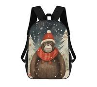 sinyumoney Gorilla Xmas Holliday School Backpack Lightweight Airport College Students Back Pack- Perfect for Travel, Work And Daily Use 17inch