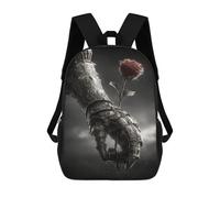 sinyumoney Gothic Armor Holding Rose Backpack School Bag Business Durable Laptop Bag for Campus Outdoor Travel Sports 17inch