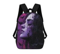 sinyumoney Gothic Bat Woman Backpacks Kids School Backpack School Bag 3D Printed Fashion School Bags for Boys Elementary And Middle School Students 17inch