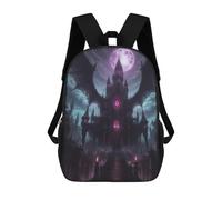 sinyumoney Gothic Castle with Wings Rucksack Water Resistant Travel Backpack Computer Bag for Men, Women & Teenage Boys 17inch