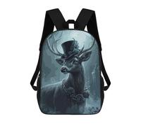 sinyumoney Gothic Deer with Top Hat Children's Backpacks School Backpack 3D Printed Backpack for Kids Travel Rucksacks Book Bags Kids School Bag 17inch