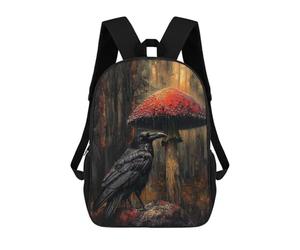 sinyumoney Gothic Forest Raven Art Print School Bags Large Water Resistant Laptop Backpack - Perfect for Travel, Work And Daily Use 17inch