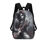 sinyumoney Gothic Guitarist Kids Backpacks Children Bag,Anime Bag,Large Capacity Kids Backpack, 3D Printed Children's,Student Schoolbag,Kids Boys Girls School Bag 17inch