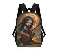 sinyumoney Gothic Moonlit Guitarist Rucksack Water Resistant Computer Rucksack for Camping Outdoor Adventures And Daily Travel 17inch