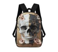 sinyumoney Gothic Skull Art Print-1 Rucksacks 3D Printed Children 17inch Backpacks Fashion Casual Daypack Travel Bags Outdoor Casual Daypack for Boy And Girl