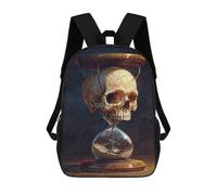 sinyumoney Gothic Skull in Sand Timer 3D Printed 17inch Kids School Bag Rucksacks Children's School Fashion Casual Back Pack High Capacity Travel Book Bags