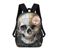 sinyumoney Gothic Skull with Flowers Art Print Backpack School Computer Rucksack for School/Work/Travel- Perfect for Travel, Work And Daily Use 17inch