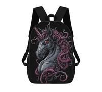sinyumoney Gothic Unicorn with Tentacles Rucksacks 3D Printed Children Backpacks Fashion Casual Daypack Cute Travel Bags Outdoor Casual Daypack for Boy And Girl 17inch