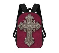 sinyumoney Gothic Wall Cross Decorative School Backpack Water Resistant School Bag Business Backpack for Men/Women 17inch