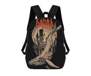 sinyumoney Gothic Whale Castle Backpack with Pocket 3D Printed Backpacks, Travel Rucksacks Book Bags Kids School Bag 17inch
