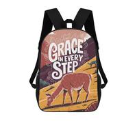 sinyumoney Grace in Every Step Illustration School Backpack 3D Printed Children's 17inch Backpacks Bag Bookbag for Kids Boy Girl Book Bags Kids School Bag Travel Rucksacks