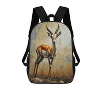 sinyumoney Graceful Gazelle Art Children's School Backpack 3D Printed for Kids Travel Rucksacks Book Bags Kids School Bag 17inch