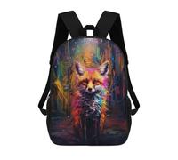 sinyumoney Graffiti Fox Street Art Backpack School Bag Rucksack for Girls Boys Backpacks Large Capacity Kids Back Pack Lightweight School Bags for Children Students 17inch