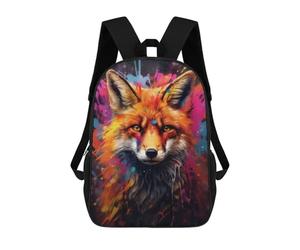 sinyumoney Graffiti Splatter Fox Wall School Backpack for Girls 17inch Casual Daypack Lightweight Rucksack Boy Girl Backpack for Middle School Students
