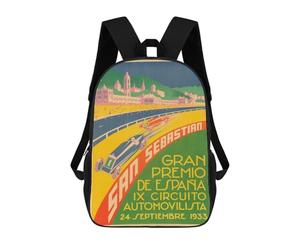 sinyumoney Gran Prix Premio San Sebastian Espana 1933 Ronaldo Backpack, Children's Backpack, Student School Bag, Book Bag, 3D Printed School Bag For Boys And Girls, 17inch