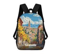 sinyumoney Granada, Spain, Autumn Cityscape Backpacks Kids School Backpack School Bag 3D Printed School Bag for Boys Elementary And Middle School Students 17inch