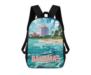 sinyumoney Grand Bahama Bahamas Children's Backpacks School Backpack 3D Printed Backpack for Kids Travel Rucksacks Book Bags Kids School Bag 17inch