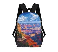 sinyumoney Grand Canyon Pixel Art School Backpack School Bags For Girls Boys Backpack With Pocket Fashion School Bag Kids Backpack 17inch