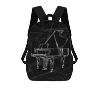 sinyumoney Grand Piano Music Backpacks 3D Printed Kids School Backpack Outdoor Casual Daypack Fashion Casual Children Backpacks Cute Travel Bags 17inch