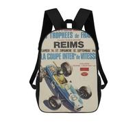 sinyumoney Grand Prix Reims 1968 Coupe Inter Trophee Craven A Kids' Book Bag 3D Printing School Bag Boys And Girls Cool Knapsack Casual Back Bag for School Students 17inch