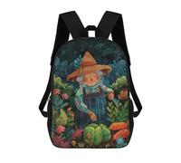 sinyumoney Grandmas Garden Harvest Backpacks Kids School Backpack School Bag 3D Printed School Bag for Boys Elementary And Middle School Students 17inch