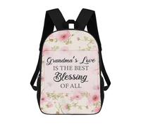 sinyumoney Grandmas Love Blessing School Backpack Lightweight Schoolbag Dayback Bookbag College for Men, Women & Teenage Boys 17inch