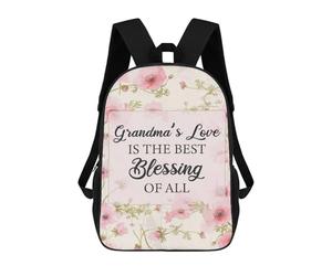 sinyumoney Grandmas Love Blessing School Backpack Lightweight Schoolbag Dayback Bookbag College for Men, Women & Teenage Boys 17inch
