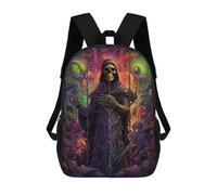 sinyumoney Grave Warden 3D Printed Children's School Backpack for Kids High Capacity Travel Rucksacks Book Bags Kids School Bag Back Pack 17inch