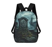 sinyumoney Graveyard with Pentagram 3D Printed 17inch Kids School Backpack School Bag Fashion Rucksacks for Boys Elementary And Middle School Students