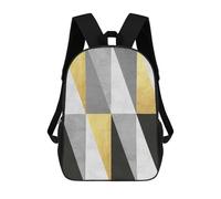 sinyumoney Gray And Gold Art 05 School Backpack Fashion Stationery Backpack Waterproof Casual Daypacks for Teenage Girls Boys Women Men 17inch