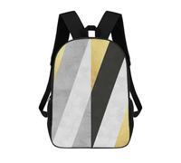 sinyumoney Gray And Gold Art 06 Kids School Backpack School Bag 3D Printed School Bag for Boys Elementary And Middle School Students 17inch