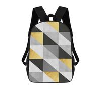sinyumoney Gray And Gold Art 10 Backpacks Kids School Backpack School Bag 3D Printed School Bag for Boys Elementary And Middle School Students 17inch