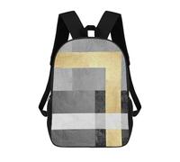 sinyumoney Gray And Gold Art H Backpack School Bag Large Water Resistant Laptop Backpack for Girls Boys Teenage 17inch