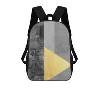 sinyumoney Gray And Gold Art N Children's Backpack, 3D Printed School Backpack, Backpack for Boys Girls, Adjustable School Bag for Primary School 17inch