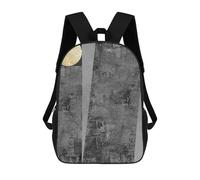 sinyumoney Gray And Gold Art P Backpacks Kids Student Schoolbag 3D Printed Backpacks Elementary And Middle School Students Backpacks for Boys Girls 17inch