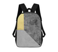 sinyumoney Gray And Gold Art Q Backpacks Kids School Backpack School Bag 3D Printed Fashion School Bags for Boys Elementary And Middle School Students 17inch