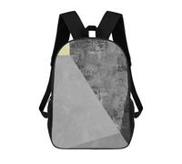 sinyumoney Gray And Gold Art R 3D Printed School Backpack Casual Children's Backpacks 3D Printed School Bag for Boys Elementary And Middle 17inch