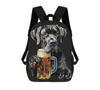 sinyumoney Great Dane Beer Rucksack Fashion Stationery Backpack Waterproof Casual Daypacks for Men, Women & Teenage Boys 17inch