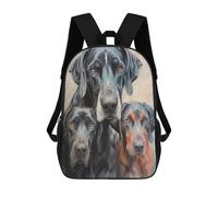 sinyumoney Great Dane Family Sketch School Bag Backpack Teen Schoolbag 3D Printing Adjustable Schoolbag Fashion Pocket Bag for Kids Boys Girls Students And Teenagers Fans 17inch