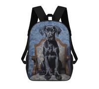 sinyumoney Great Dane Puppy 3D Printed 17 Inch School Backpack Children's Backpacks 3D Printed Cool Knapsack for Boys Elementary And Middle
